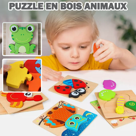 Jouet pour bébé en bois | Boiselixir™ Puzle en bois animaux