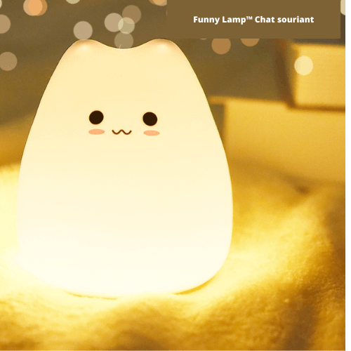 Lampe mini enfant 7 couleurs/ Funny Lamp™ Chat Souriant