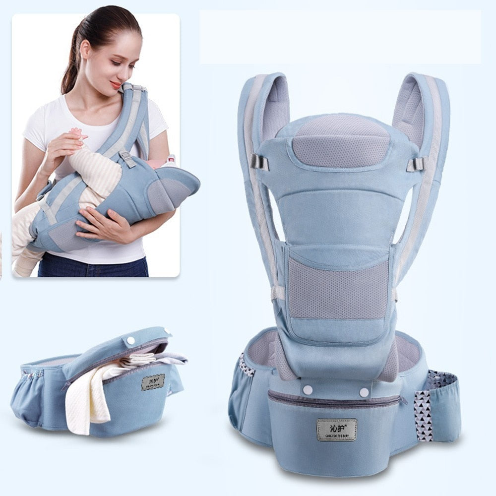 Porte-bébé ergonomique nouveau-né Bleu : Babys-like™